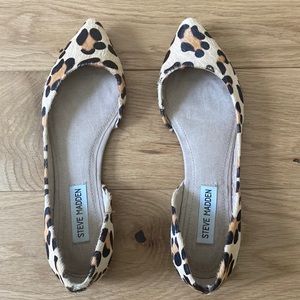 Steve Madden cheetah print fur flats